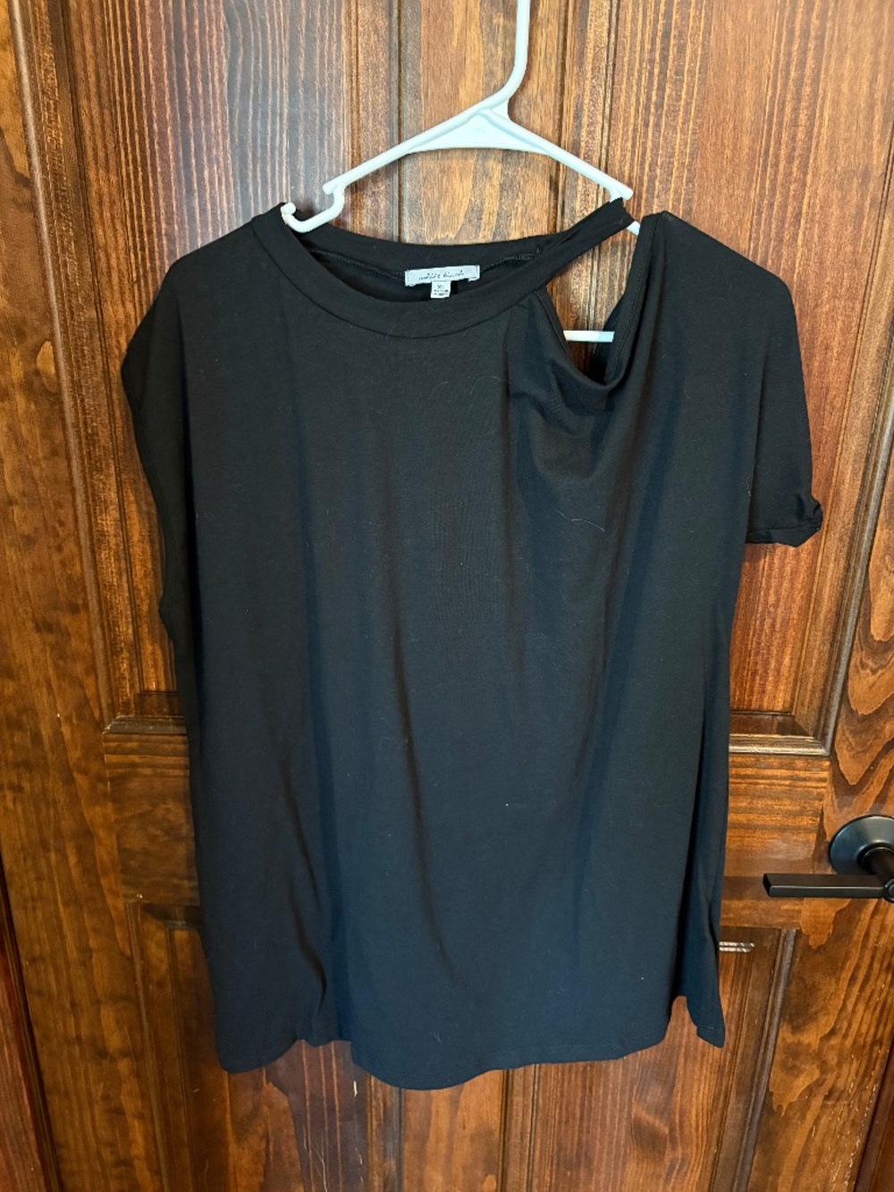White Birch XL black top, one sleeveless with tank strap, one short sleeve, used